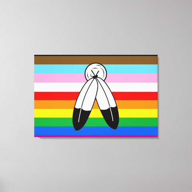 Two-Spirit LGBTQ+ Progress Pride Flag Canvas Print (Front)