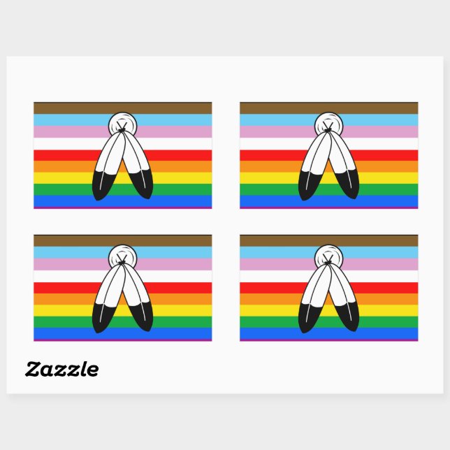 Two-Spirit LGBTQ+ Progress Pride Flag Sticker (Sheet)