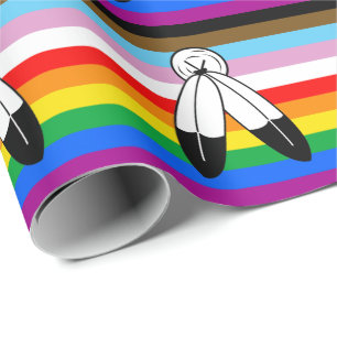 Two-Spirit LGBTQ+ Progress Pride Flag Wrapping Paper