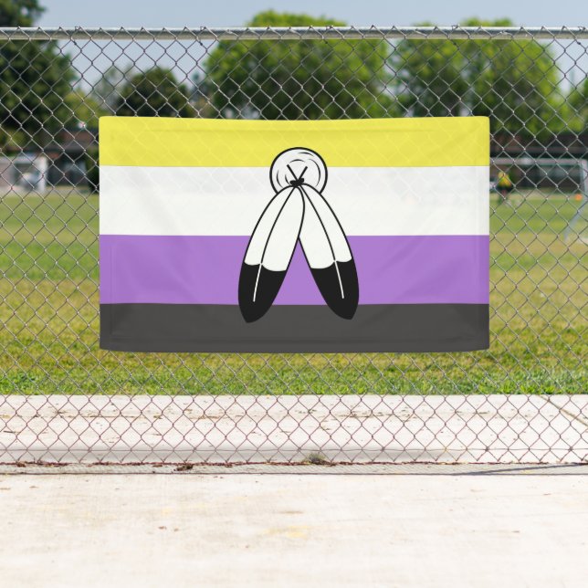 Two-Spirit Nonbinary Pride Flag Banner (Insitu)
