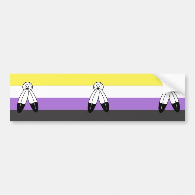 Two-Spirit Nonbinary Pride Flag Bumper Sticker (Front)