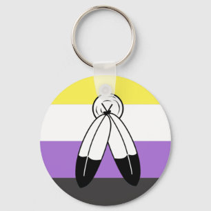 Two-Spirit Nonbinary Pride Flag Keychain