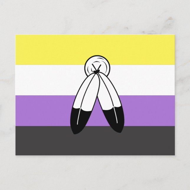 Two-Spirit Nonbinary Pride Flag Postcard (Front)