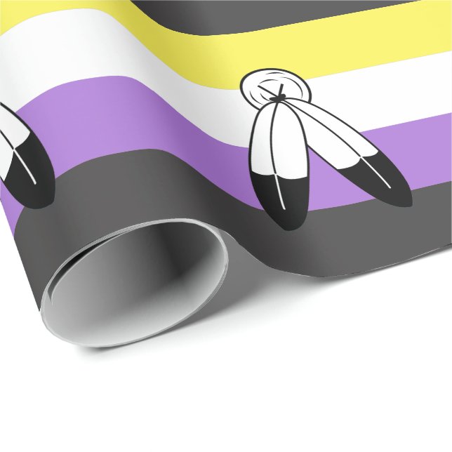 Two-Spirit Nonbinary Pride Flag Wrapping Paper (Roll Corner)
