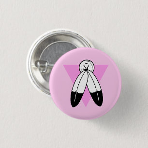 Two-Spirit Pink Triangle Flag 1 Inch Round Button