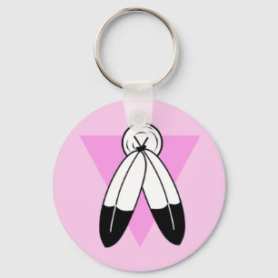 Two-Spirit Pink Triangle Flag Keychain