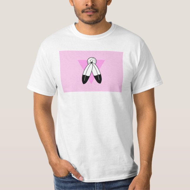 Two-Spirit Pink Triangle Flag T-Shirt (Front)