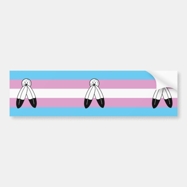 Two-Spirit Trans Pride Flag Bumper Sticker (Front)
