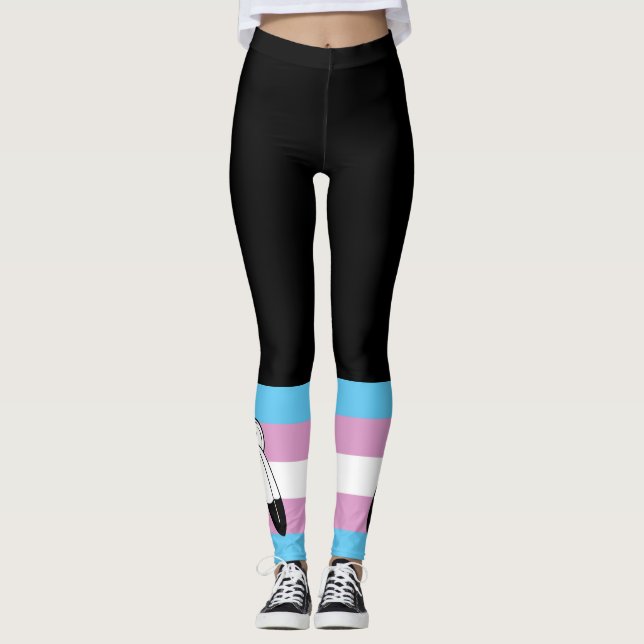 Two-Spirit Trans Pride Flag Leggings (Front)