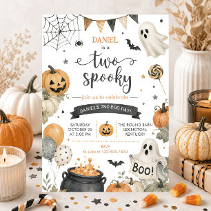 Two Spook Halloween Birthday Party Invitation