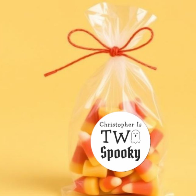 Two Spooky 2nd Birthday Classic Round Sticker (Creator Uploaded)