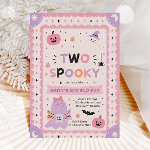 Two Spooky 2nd Birthday Halloween Invitation