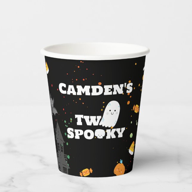 Two Spooky Birthday Paper Cups (Front)