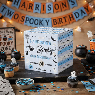 Two Spooky! Boys Halloween 2nd Birthday Party Favor Box