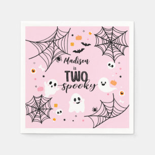 Two Spooky Cute Ghost Pink Halloween Napkin