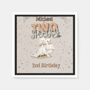 Two Spooky Cute Halloween Ghost 2nd Birthday Napkin