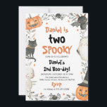 Two Spooky Cute Halloween Ghost 2nd Birthday Party Invitation<br><div class="desc">Two Spooky Cute Halloween Ghost 2nd Birthday Party Invitation</div>