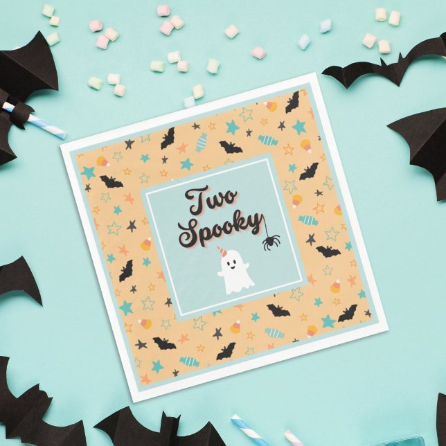 Two Spooky Gender Neutral Halloween 2nd Birthday Napkin (Creator Uploaded)