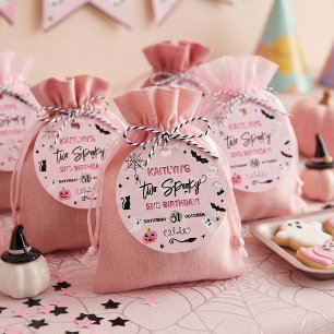 Two Spooky! Girls Halloween 2nd Birthday Party Favour Tags