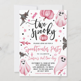Two Spooky Halloween 2nd Birthday Invitation