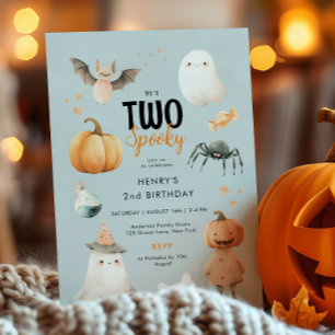 Two Spooky Halloween 2nd Birthday Invitation