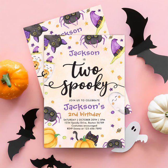 Two Spooky Halloween 2nd Birthday Invitation (Creator Uploaded)
