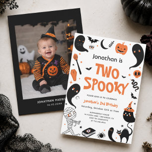Two Spooky Halloween 2nd Birthday Party Boy Invitation