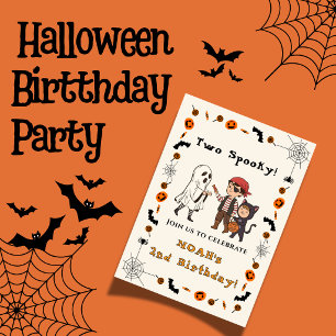 Two Spooky Halloween 2nd Birthday Party Invitation