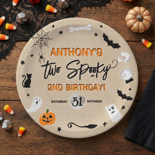 Two Spooky! Halloween 2nd Birthday Party Paper Plate