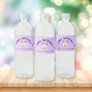 Two Spooky Halloween Birthday Water Bottle Label