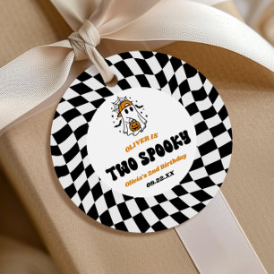 Two Spooky Halloween Retro 2nd Birthday Party Favour Tags