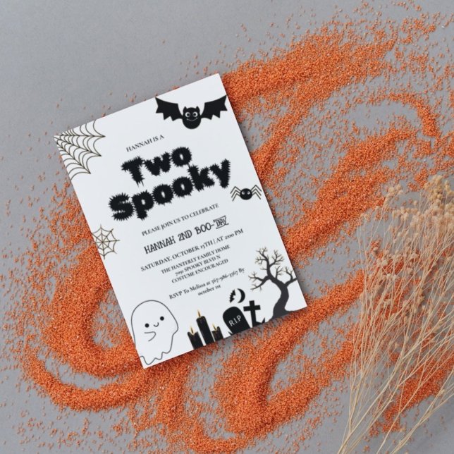 Two Spooky Halloween Second  birthday party Invitation (Creator Uploaded)