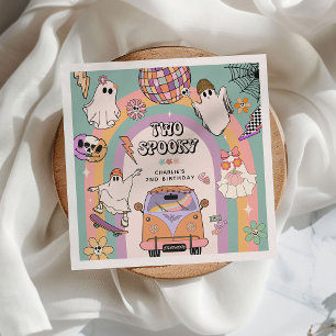 Two Spooky Retro Fun 2nd Birthday Party Napkin
