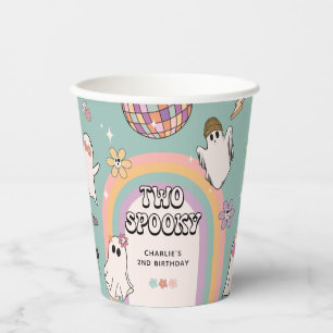 Two Spooky Retro Fun Halloween 2nd Birthday Party Paper Cups
