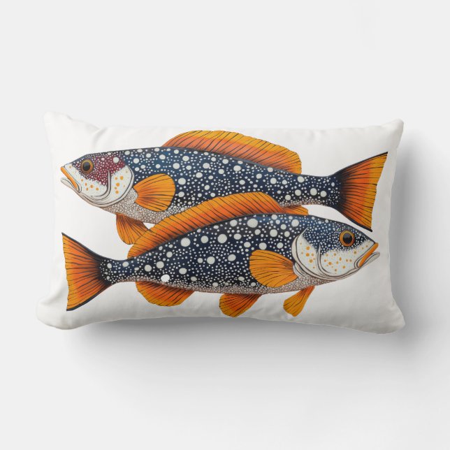 Two spotted fish  lumbar pillow (Front)