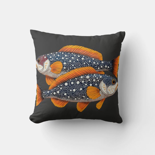 Two spotted fish throw pillow (Front)