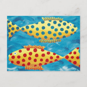 Two Spotty Fish Painting Postcard