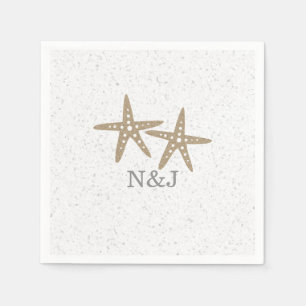 Two Starfish Beach Bridal Shower Wedding Napkins