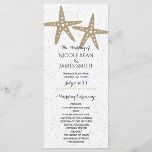Two Starfish Beach Bridal Shower Wedding Program