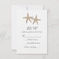 Two Starfish Beach Bridal Shower Wedding RSVP Card