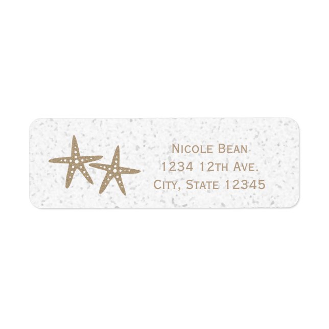 Two Starfish Beach Invitation Address Labels (Front)