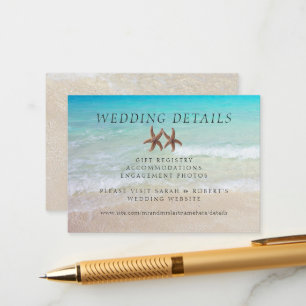 Two Starfish Beach Wedding Details 100 Cards