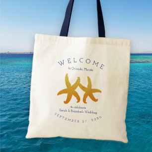 Two Starfish Destination Wedding Welcome Gift Tote Bag