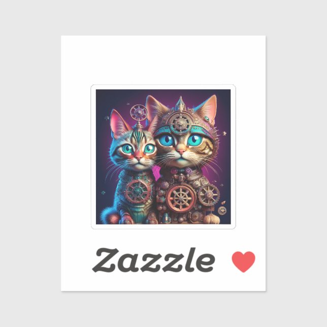 Two Steampunk Kittens Pose (Sheet)