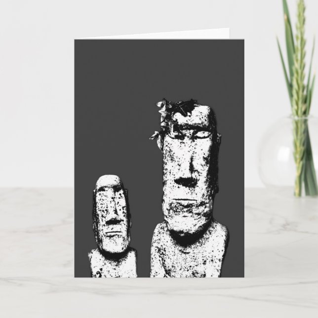 Two Stone Heads (the Eds) greeting card (Front)