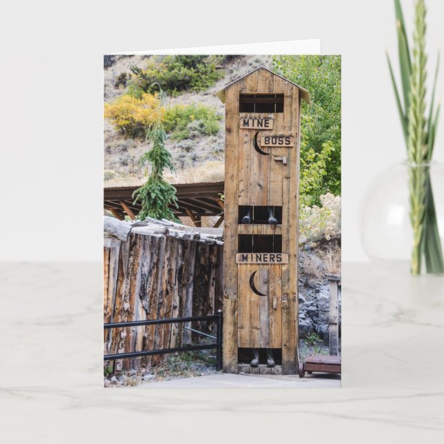 Two-Story Outhouse - Privy - Bathroom - Humor Card (Front)