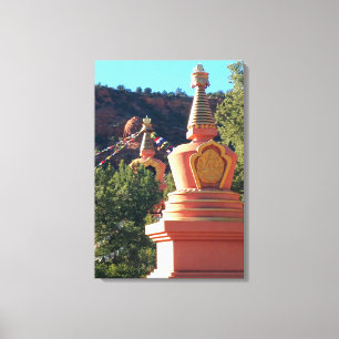 two stupas wrapped canvas