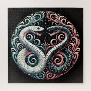Two stylized snakes jigsaw puzzle