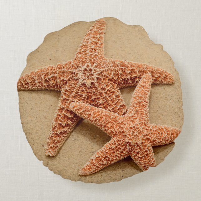 Two Sugar Starfish Round Pillow (Back)