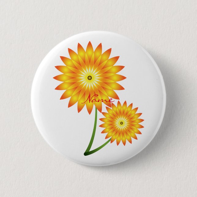 Two Sunflower Plant Thunder_Cove 2 Inch Round Button (Front)